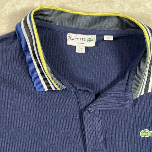 Men’s Lacoste FR4 US Medium Regular Fit Classic Polo Shirt Preppy Stripe Classic - Picture 3 of 10